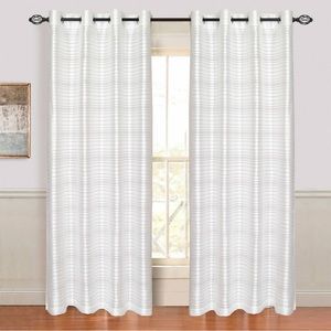 Bundle of 2 Lavish Home Maggie White Grommet Curtain Panels 54” W by 95” L